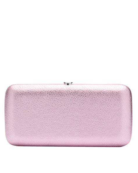 Leather Clutch in Pink 